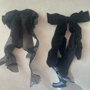 Elegant Black Hair Bows Set of 2